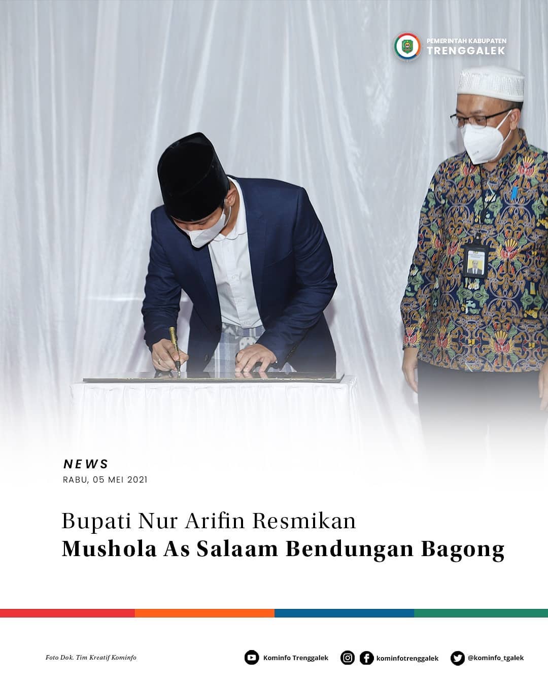 Bupati Nur Arifin Resmikan Mushola As Salaam Bendungan Bagong