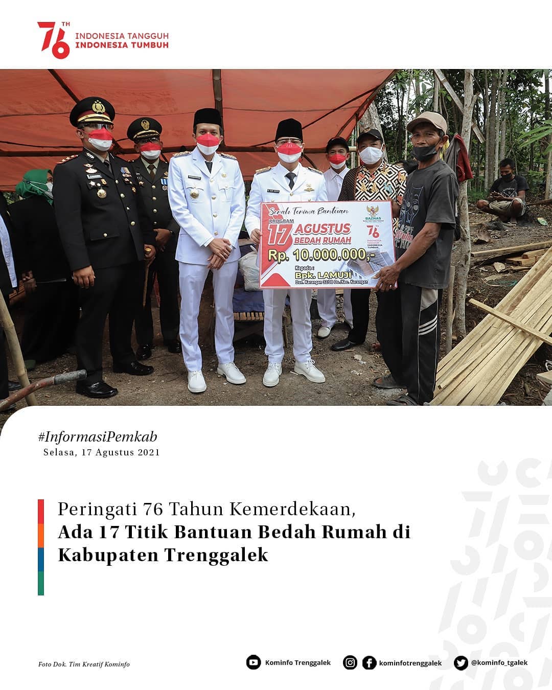 Peringati 76 Tahun Kemerdekaan, Ada 17 Titik Bantuan Bedah Rumah di Kabupaten Trenggalek 