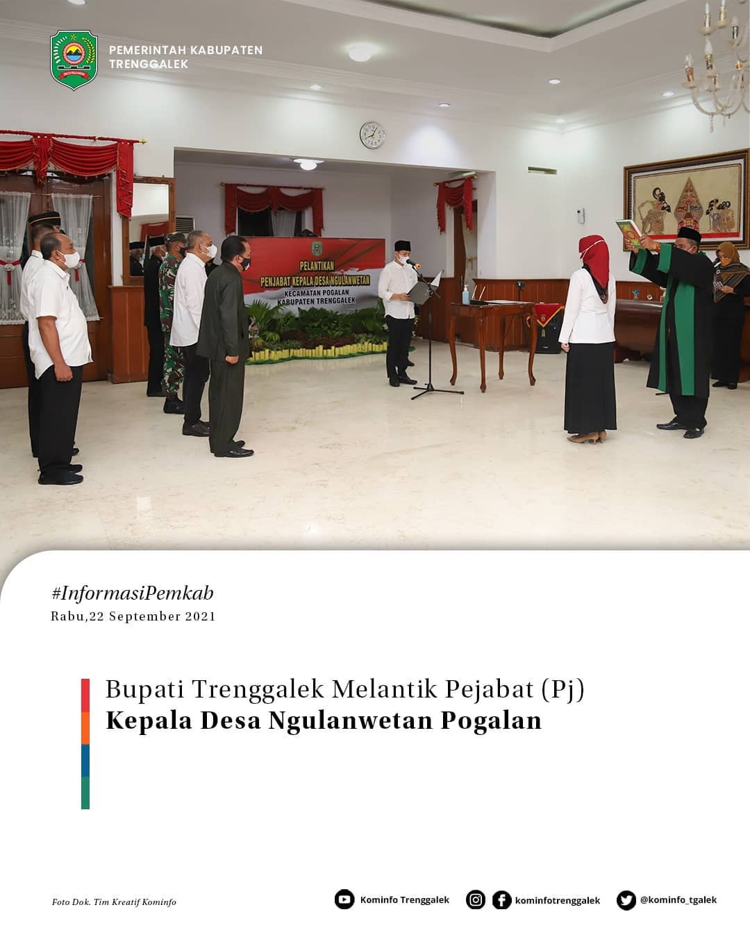 Bupati Trenggalek Melantik Pejabat (PJ) Kepala Desa Ngulanwetan Pogalan