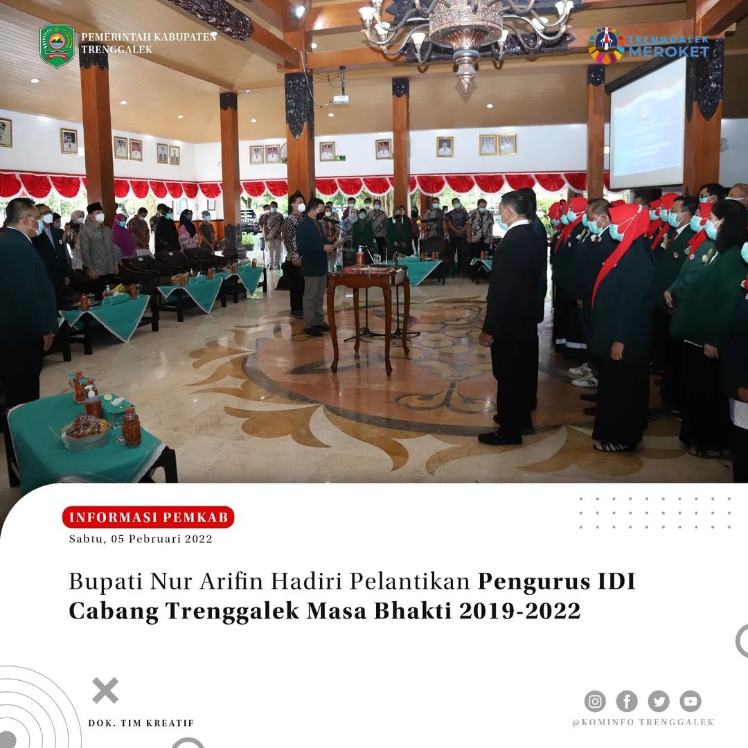 Bupati Nur Arifin Hadiri Pelantikan Pengurus IDI Cabang Trenggalek Masa Bakti 2019-2022