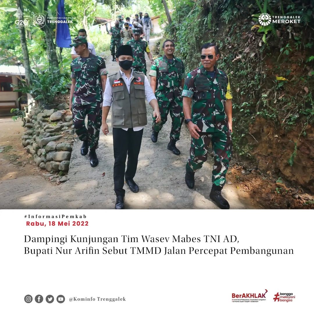 Dampingi Kunjungan Tim Masev Mabes TNI AD, Bupati Nur Arifin Sebut TMMD Jalan Percepat Pembangunan