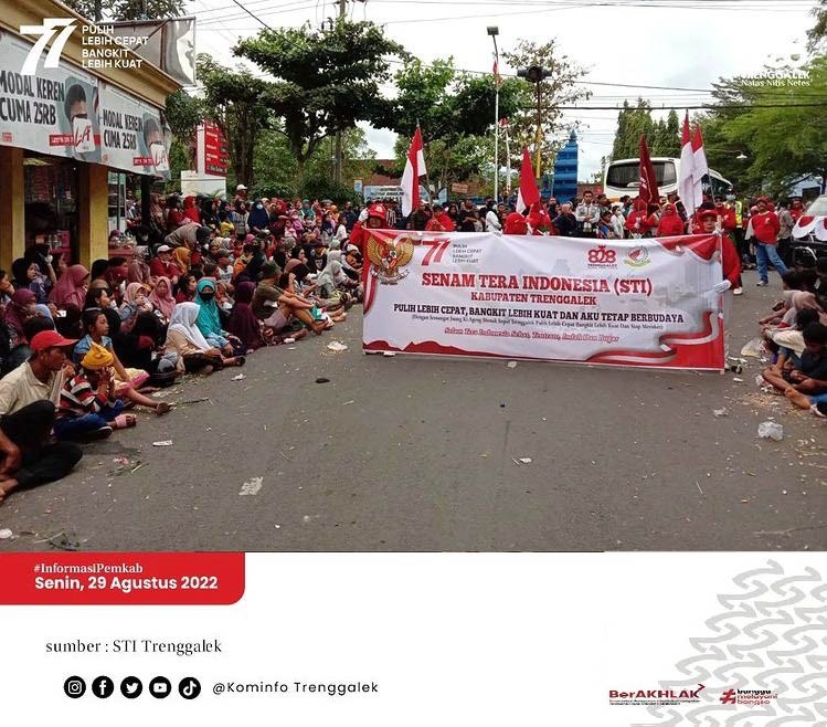 Senam Tera Indonesia (STI) Trenggalek Ikuti Trenggalek Culture Carnival Tahun 2022