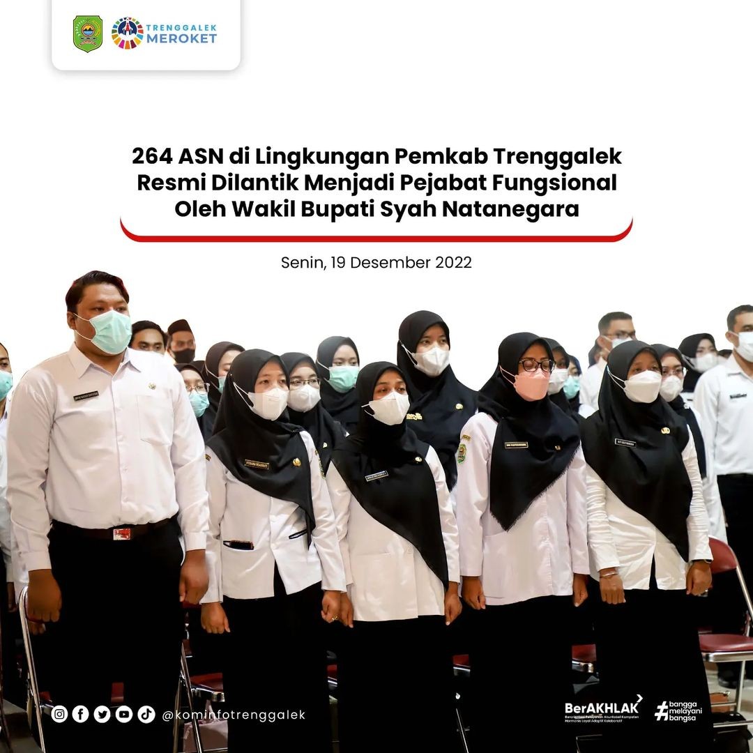 264 ASN Lingkup Pemkab Trenggalek Dilantik Menjadi Pejabat Fungsional Oleh Wakil Bupati Trenggalek