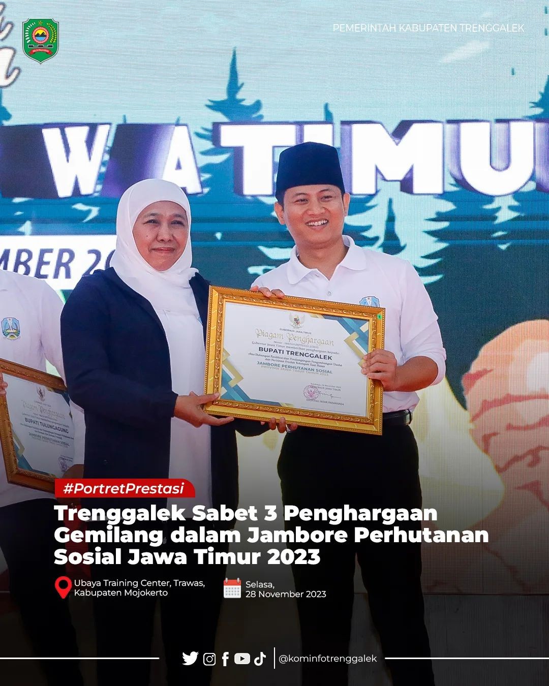 Trenggalek Meraih 3 Penghargaan Gemilang Dalam Jambore Perhutanan Sosial Jawa Timur 2023