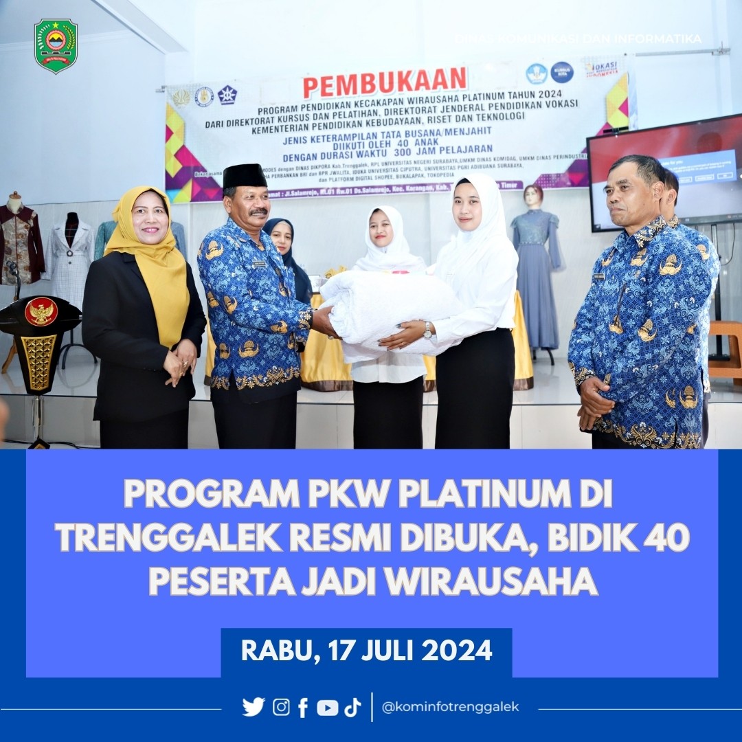 Program PKW Platinum di Trenggalek Resmi Dibuka, Bidik 40 Peserta Jadi Wirausaha