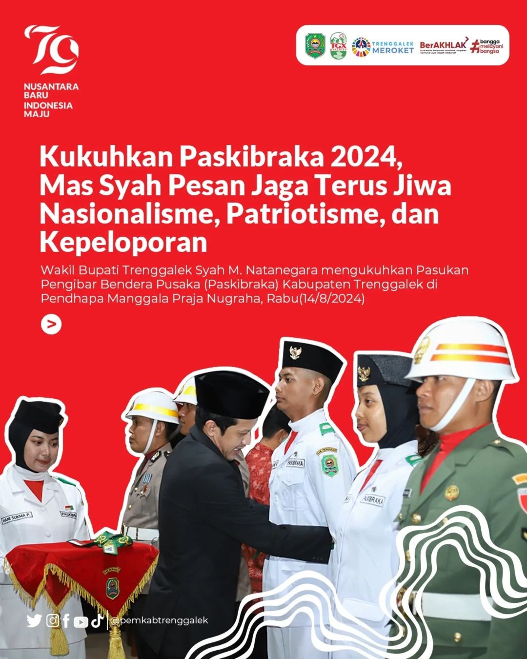 Kukuhkan Paskibraka 2024, Mas Syah Pesan Jaga Terus Jiwa Nasionalisme, Patriotisme, dan Kepeloporan