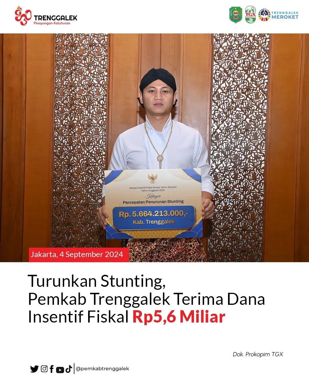 Turunkan Stunting, Pemkab Trenggalek Terima Dana Insentif Fiskal Rp 5,6 Miliar