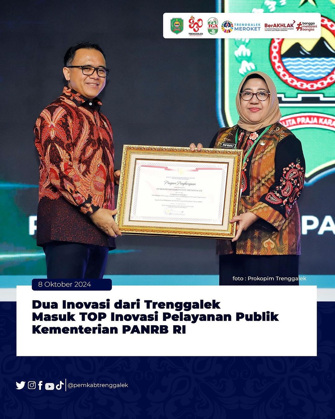 Dua Inovasi dari Trenggalek Masuk TOP Inovasi Pelayanan Publik Kementerian PANRB RI