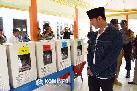 Plt.Bupati Nur Arifin Bersama Forkopimda Pantau Pelaksanaan Pemilu 2019 di Trenggalek