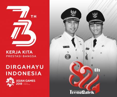 Logo Resmi HUT Kemerdekaan Ke - 73 Republik Indonesia dan Logo Resmi Hari Jadi Ke - 824 Kabupaten Trenggalek